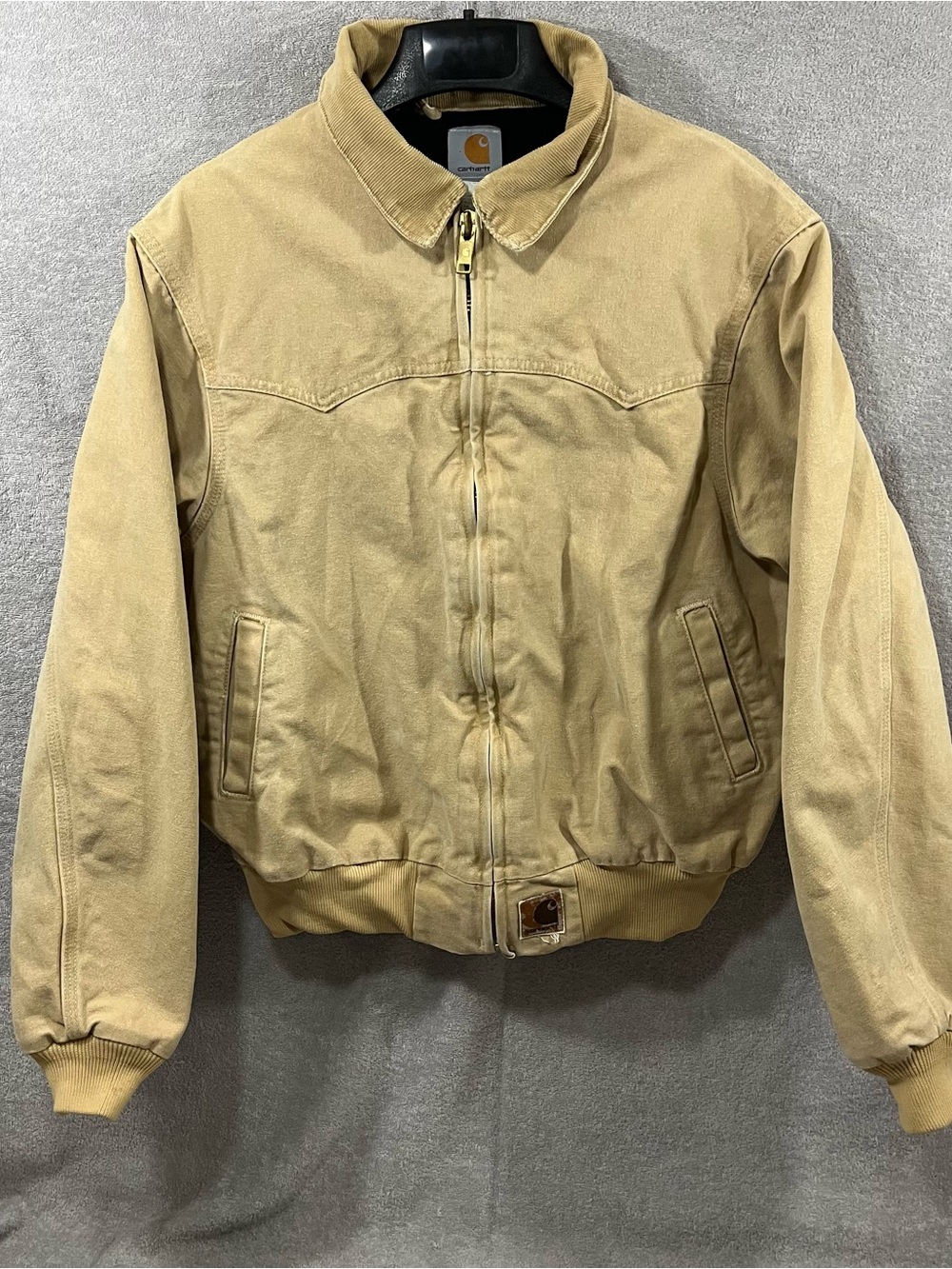 Vintage 90s Carhartt Tan Santa Fe Workwear Zip Up Jacket J14 Wet Men’s Large